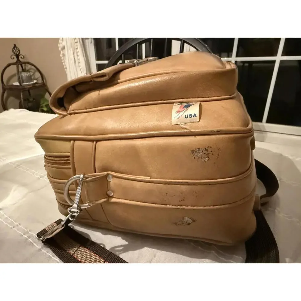 Marsand Brown Faux Leather Vegan Camera Bag, Padded Interior Vintage